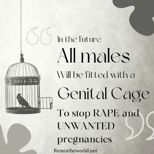 ALL MALES WILL BE FITTED WITH A GENITAL CAGE TO STOP RAPE